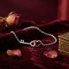 Silver Heart & Key Zirconia Bracelet – Unlock Love
