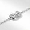 Silver Infinity Symbol Bracelet with Zircon Accents