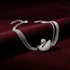 Silver Swan Bracelet with Sparkling Zirconia