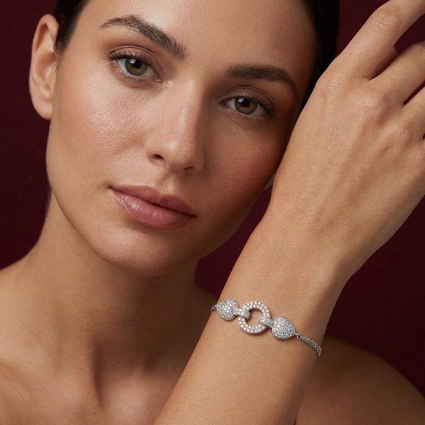 Dual-Tone Rose Gold & Silver Circle Link Bracelet