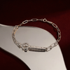 Silver LOVE Charm Adjustable Bracelet with Key Design