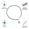 Oxidised Silver Evil Eye Charm Bracelet