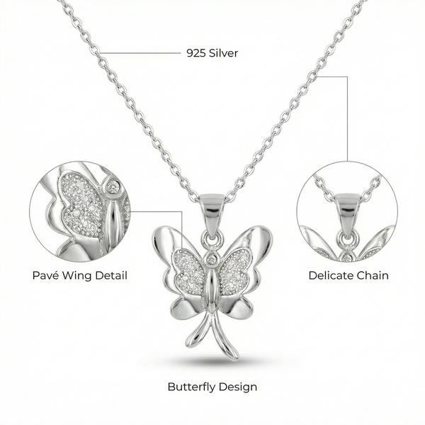 Wings of Grace Butterfly Necklace – 925 Sterling Silver