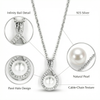 Eternal Grace Necklace – 925 Sterling Silver Pearl Drop with Sparkling Halo