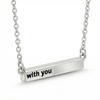 “With You” Bar Necklace | 925 Sterling Silver with Mother of Pearl