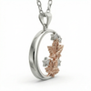 925 Moonlit Maple Charm Necklace with Champagne Gold flower accent