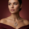 925 Moonlit Maple Charm Necklace with Champagne Gold flower accent