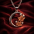925 Moonlit Maple Charm Necklace with Champagne Gold flower accent