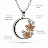 925 Moonlit Maple Charm Necklace with Champagne Gold flower accent