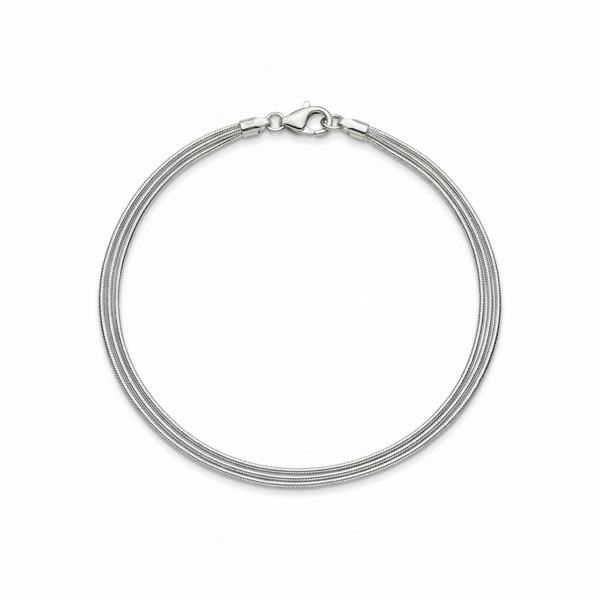 Multi-Layer Oxidise Silver Anklet in 925 Sterling Silver