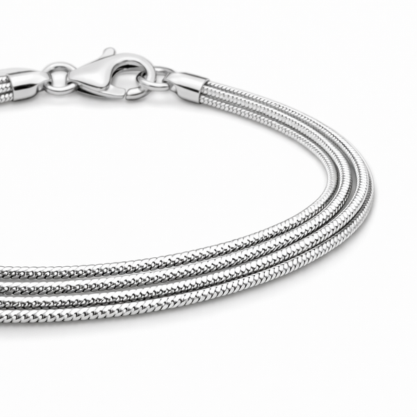 Multi-Layer Oxidise Silver Anklet in 925 Sterling Silver