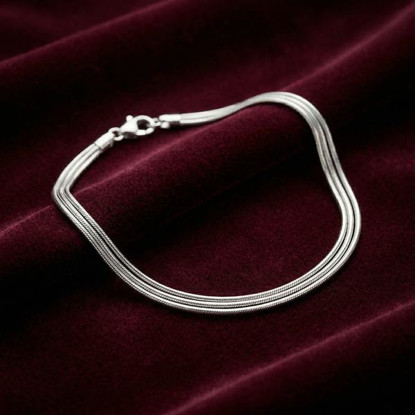 Multi-Layer Oxidise Silver Anklet in 925 Sterling Silver