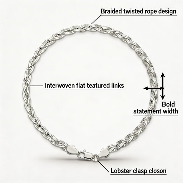 Italian Stylish Anklet – 925 Sterling Silver