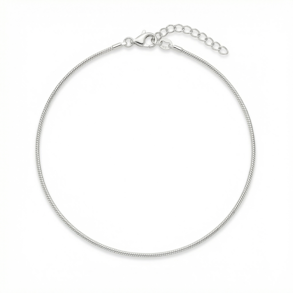 Classic Plain Silver Anklet – 925 Sterling Simplicity